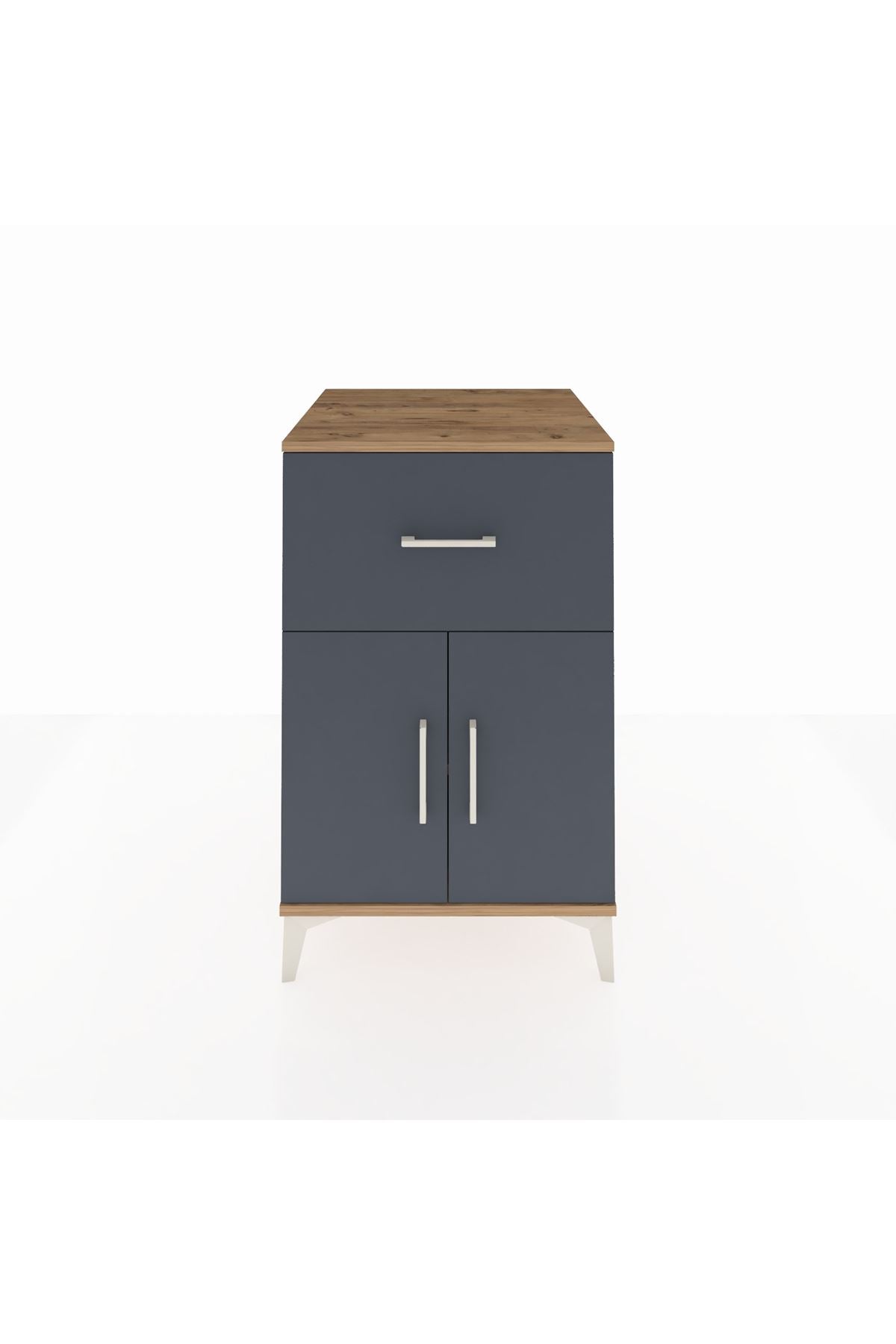 Kronos Komodin Tek Raflı Tek Çekmeceli 2 Kapaklı 60x59x96 - S80M037V8C