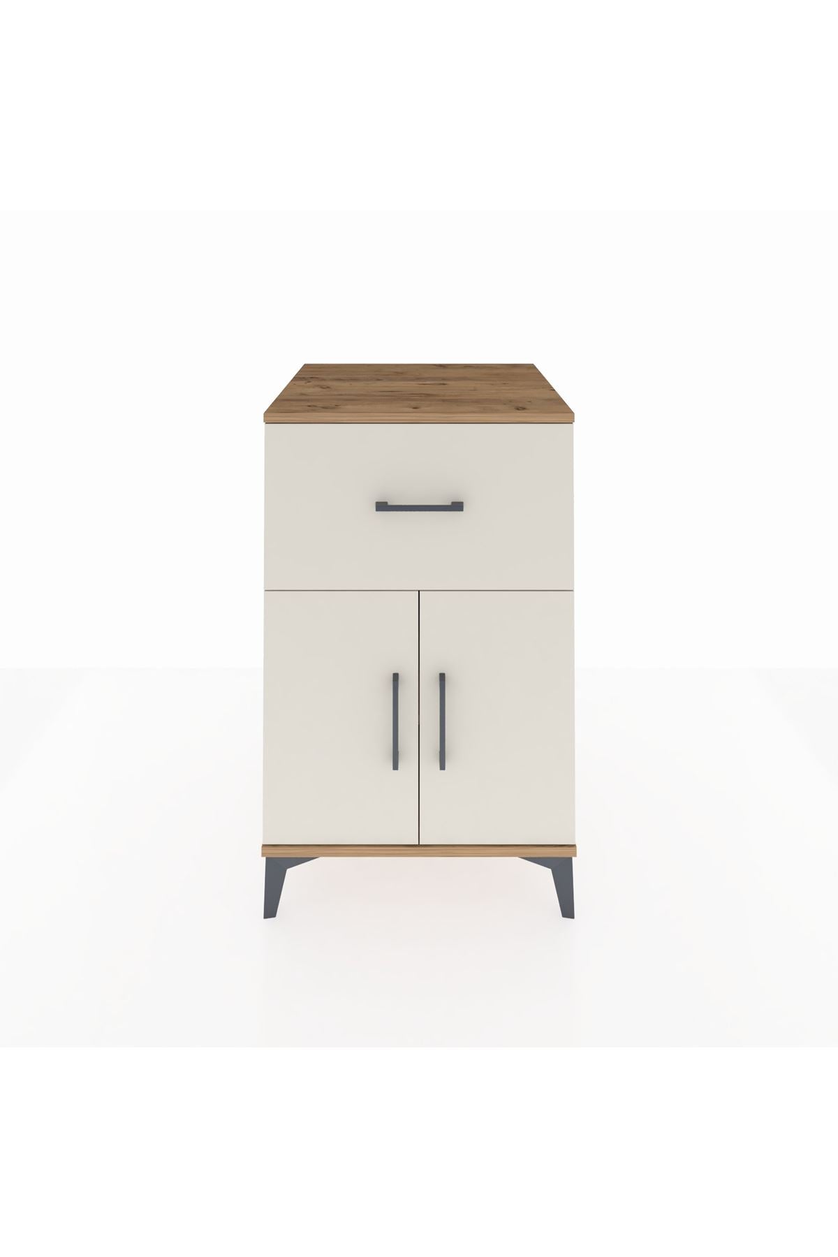 Kronos Komodin Tek Raflı Tek Çekmeceli 2 Kapaklı 60x59x96 - S80M037V7C