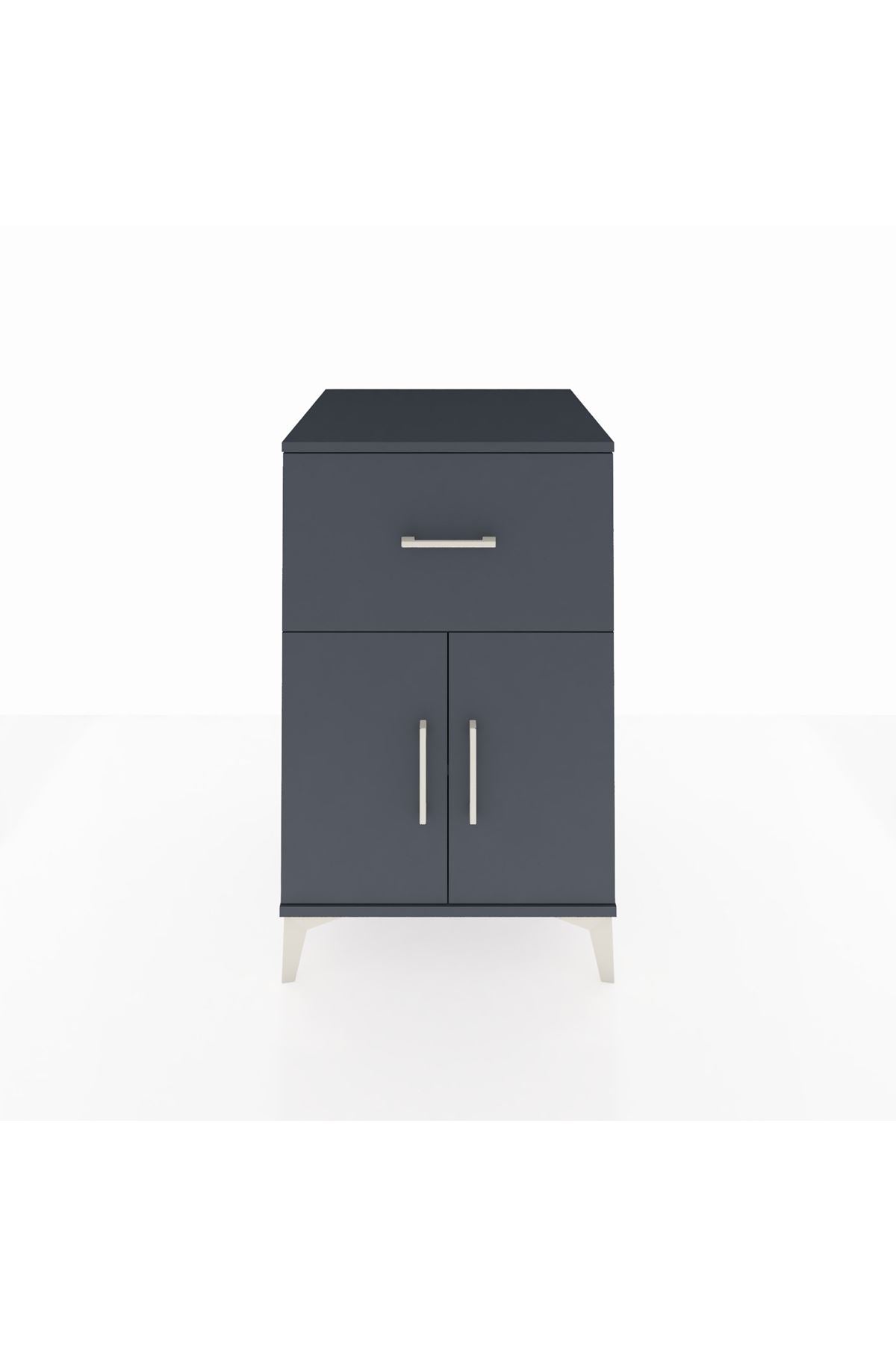 Kronos Komodin Tek Raflı Tek Çekmeceli 2 Kapaklı 60x59x96 - S80M037V5C