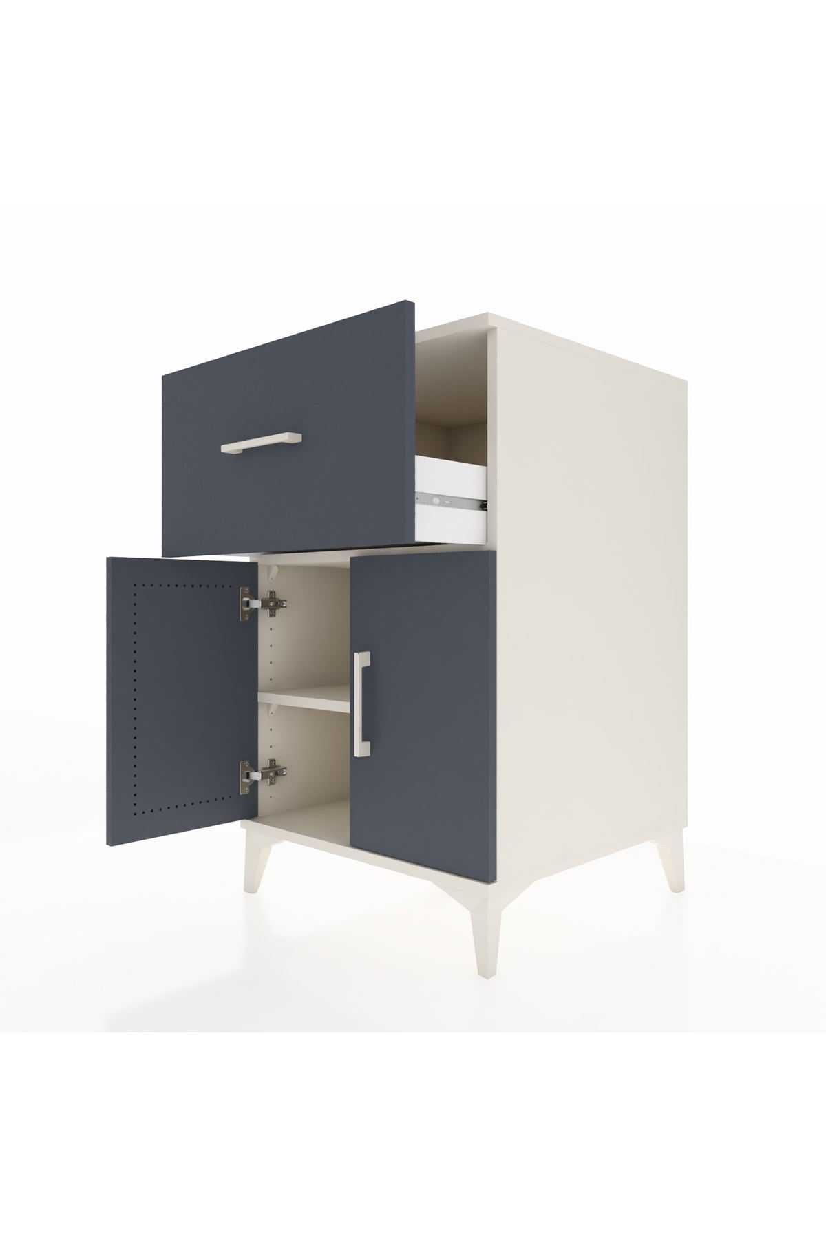 Kronos Komodin Tek Raflı Tek Çekmeceli 2 Kapaklı 60x59x96 - S80M037V2C
