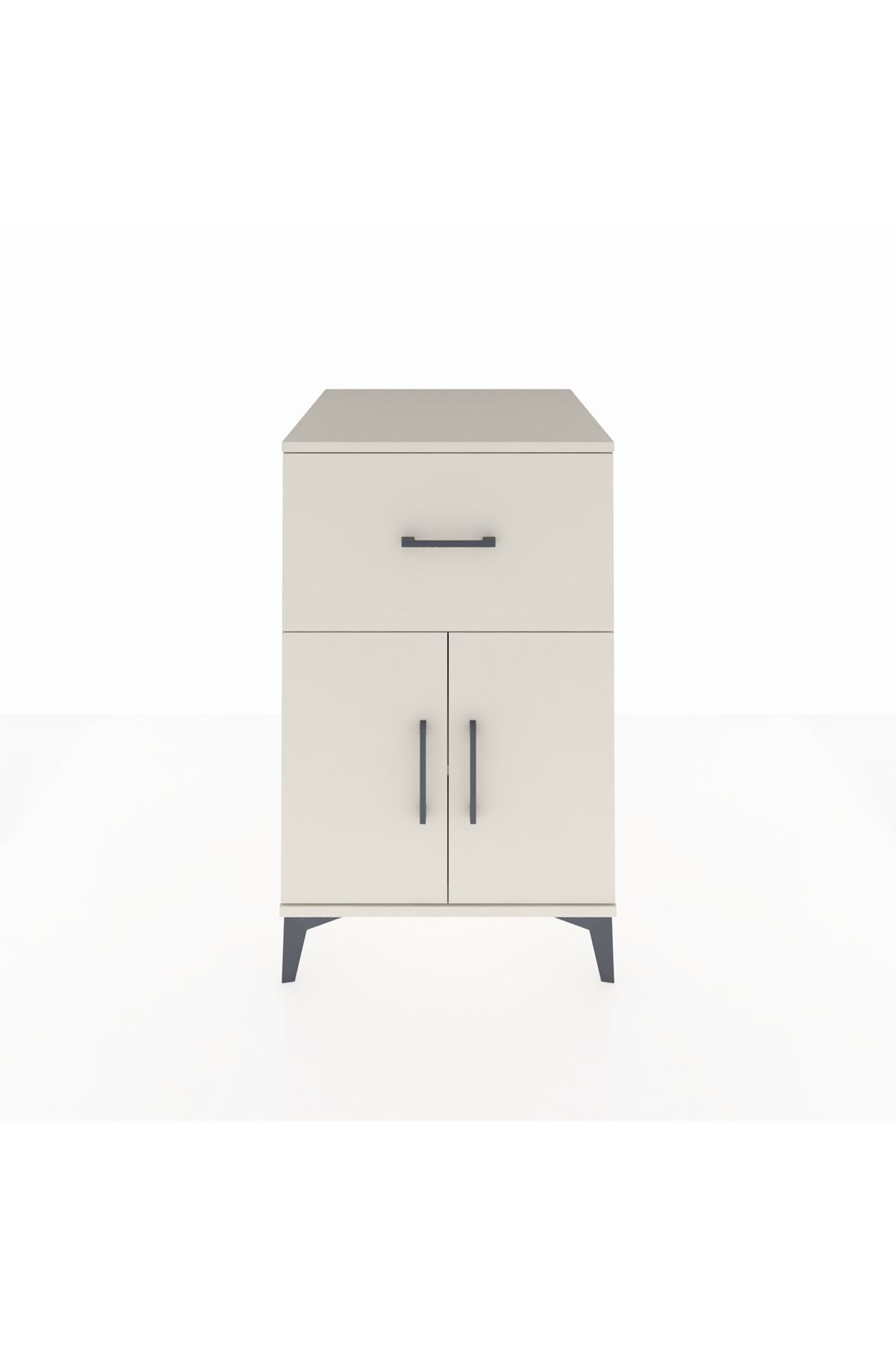 Kronos Komodin Tek Raflı Tek Çekmeceli 2 Kapaklı 60x59x96 - S80M037V1C