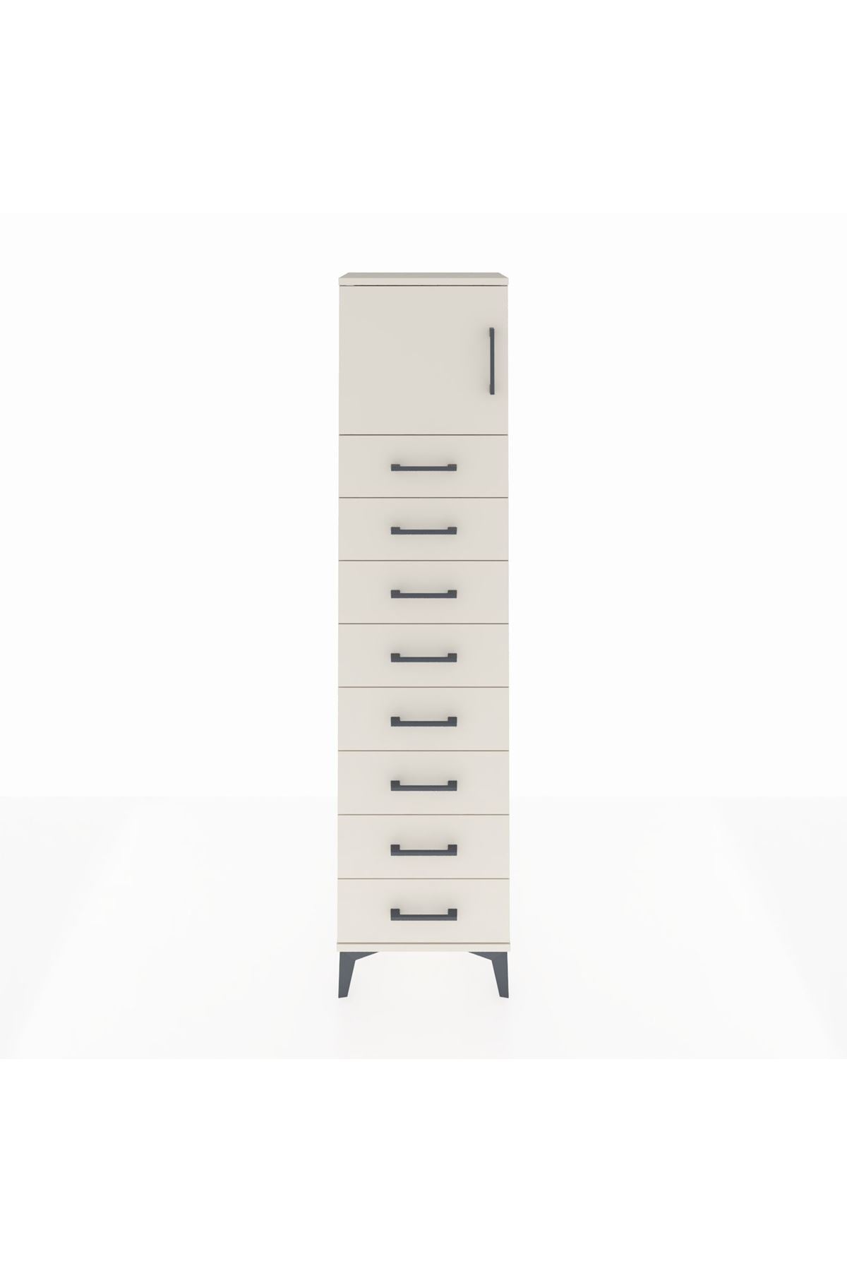 Arges Dolap Tek Raflı 8 Çekmeceli Tek Kapaklı 44x30x182 - S22M001V1A