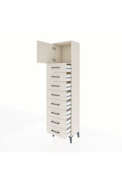 Arges Dolap Tek Raflı 8 Çekmeceli Tek Kapaklı 44x30x182 - S22M001V1A