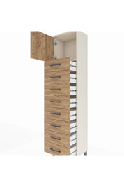 Arges Dolap Tek Raflı 8 Çekmeceli Tek Kapaklı 44x30x182 - S22M001V3A