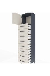 Arges Dolap Tek Raflı 8 Çekmeceli Tek Kapaklı 44x30x182 - S22M001V4A