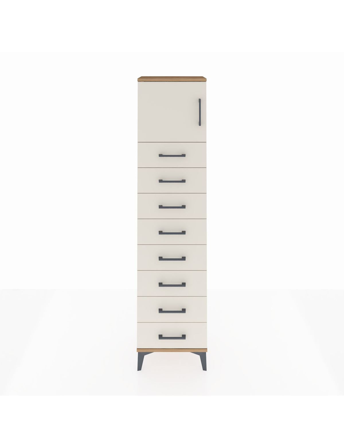 Arges Dolap Tek Raflı 8 Çekmeceli Tek Kapaklı 44x30x182 - S22M001V7A