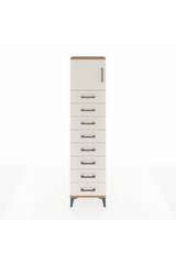 Arges Dolap Tek Raflı 8 Çekmeceli Tek Kapaklı 44x30x182