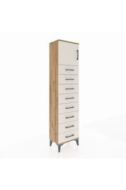 Arges Dolap Tek Raflı 8 Çekmeceli Tek Kapaklı 44x30x182 - S22M001V7A