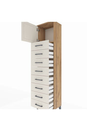 Arges Dolap Tek Raflı 8 Çekmeceli Tek Kapaklı 44x30x182 - S22M001V7A
