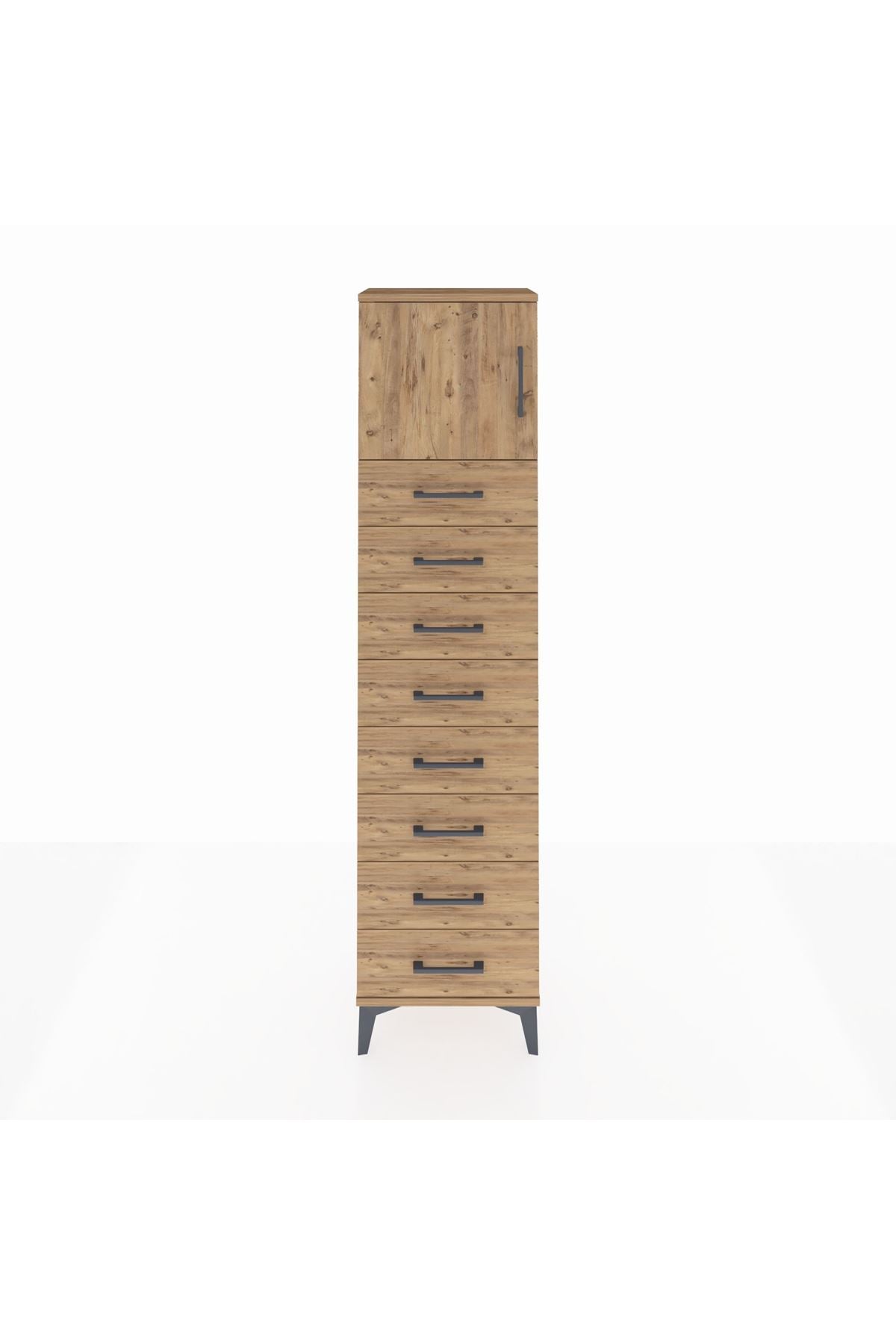 Arges Dolap Tek Raflı 8 Çekmeceli Tek Kapaklı 44x30x182 - S22M001V9A