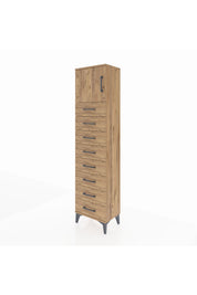 Arges Dolap Tek Raflı 8 Çekmeceli Tek Kapaklı 44x30x182 - S22M001V9A