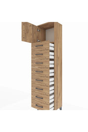 Arges Dolap Tek Raflı 8 Çekmeceli Tek Kapaklı 44x30x182 - S22M001V9A