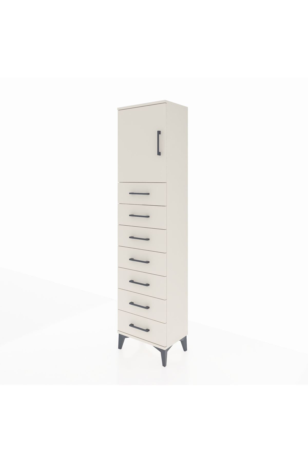 Arges Dolap 2 Raflı 7 Çekmeceli Tek Kapaklı 44x30x182 - S22M002V1A