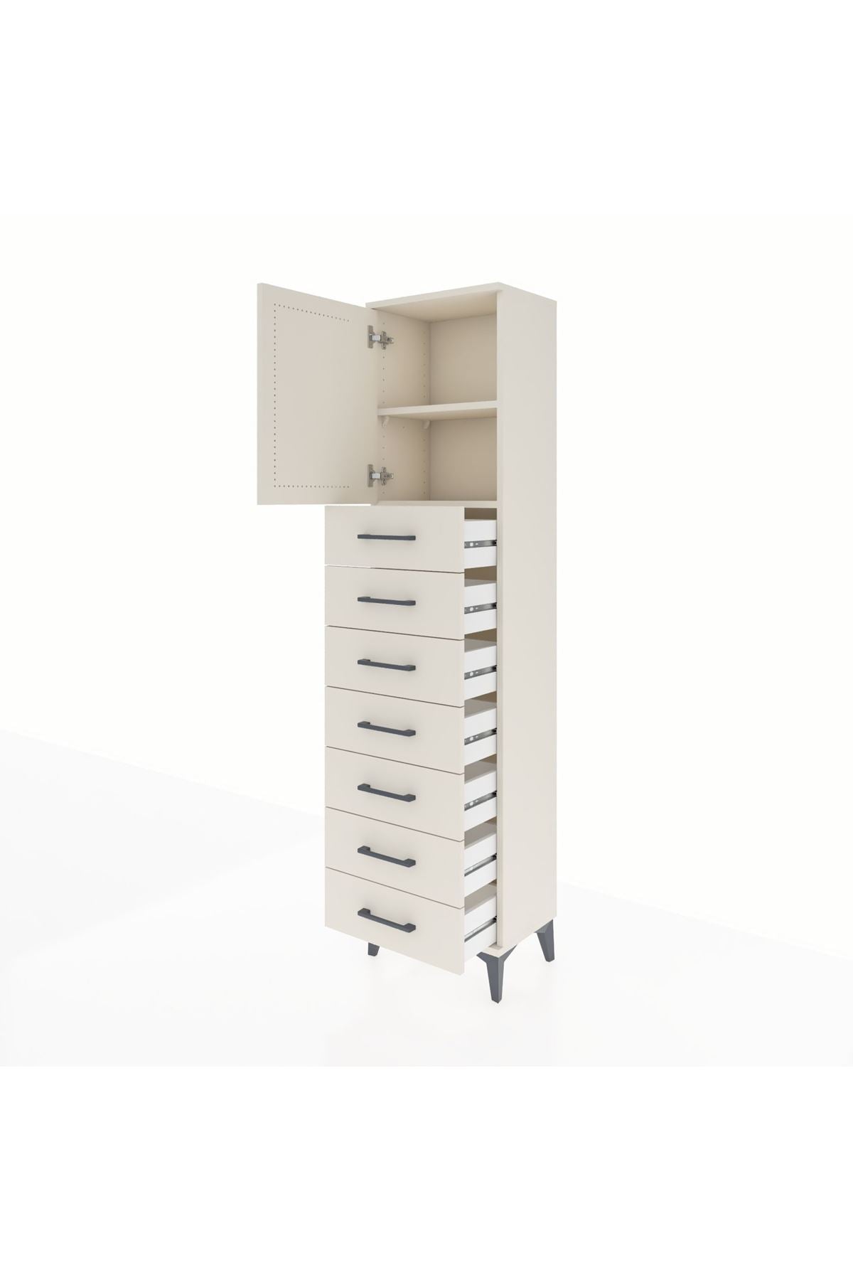 Arges Dolap 2 Raflı 7 Çekmeceli Tek Kapaklı 44x30x182 - S22M002V1A