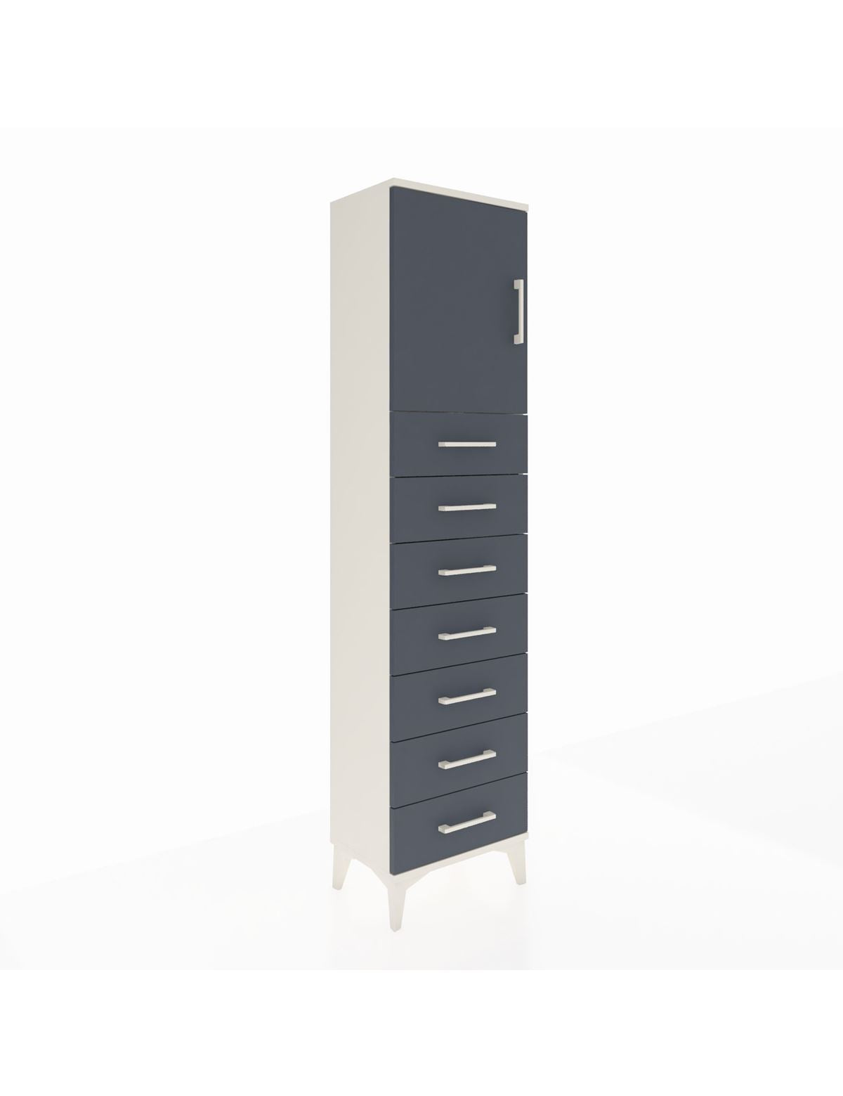 Arges Dolap 2 Raflı 7 Çekmeceli Tek Kapaklı 44x30x182 - S22M002V2A