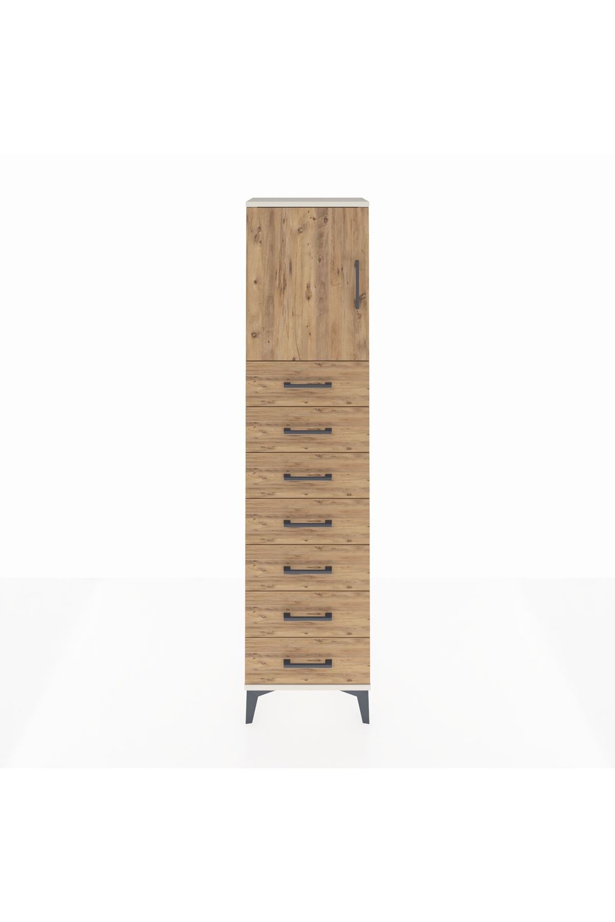 Arges Dolap 2 Raflı 7 Çekmeceli Tek Kapaklı 44x30x182 - S22M002V3A