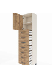 Arges Dolap 2 Raflı 7 Çekmeceli Tek Kapaklı 44x30x182 - S22M002V3A
