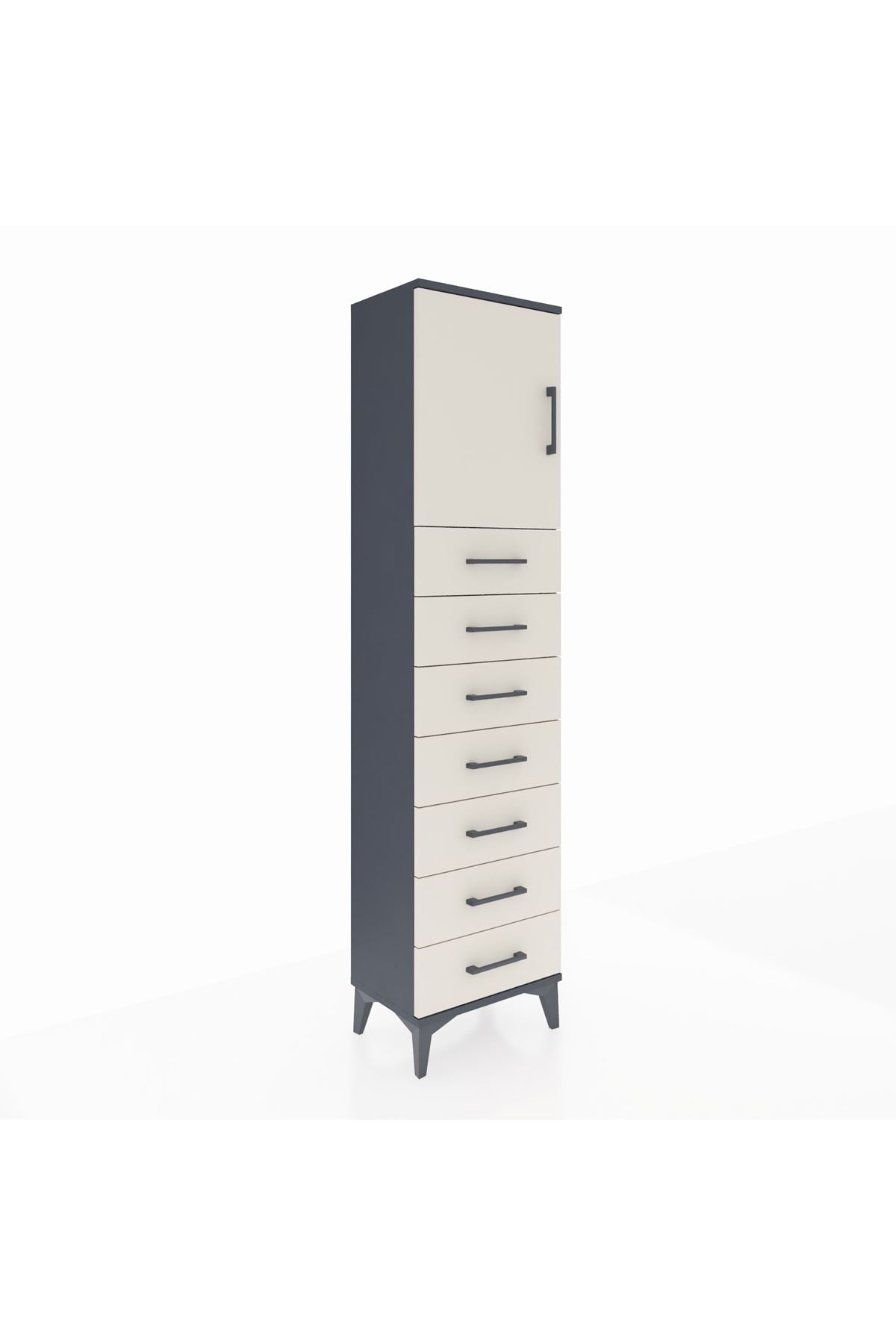 Arges Dolap 2 Raflı 7 Çekmeceli Tek Kapaklı 44x30x182 - S22M002V4A