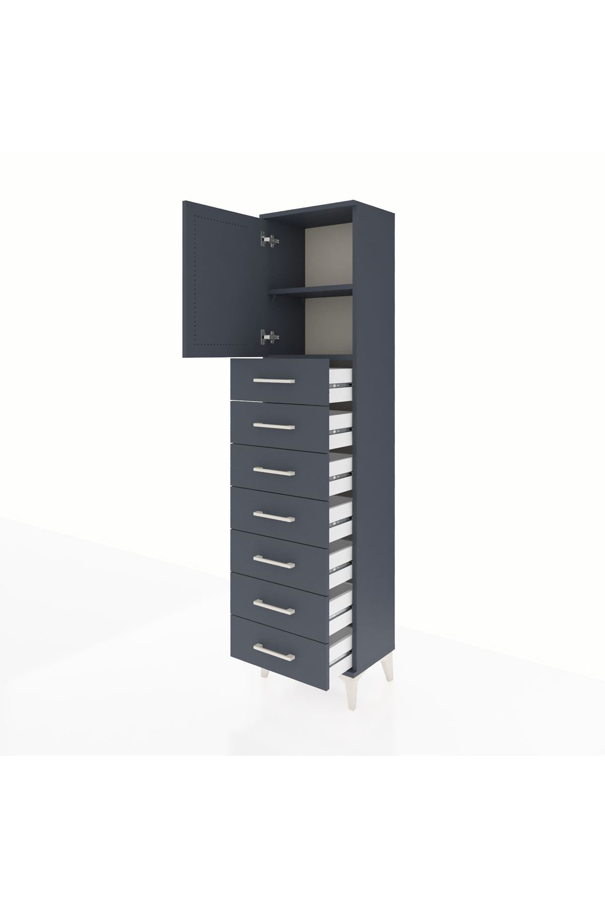 Arges Dolap 2 Raflı 7 Çekmeceli Tek Kapaklı 44x30x182 - S22M002V5A