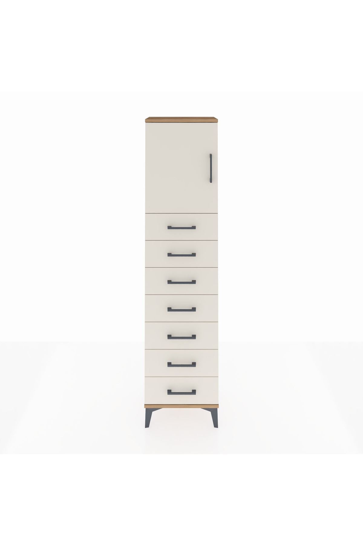 Arges Dolap 2 Raflı 7 Çekmeceli Tek Kapaklı 44x30x182 - S22M002V7A