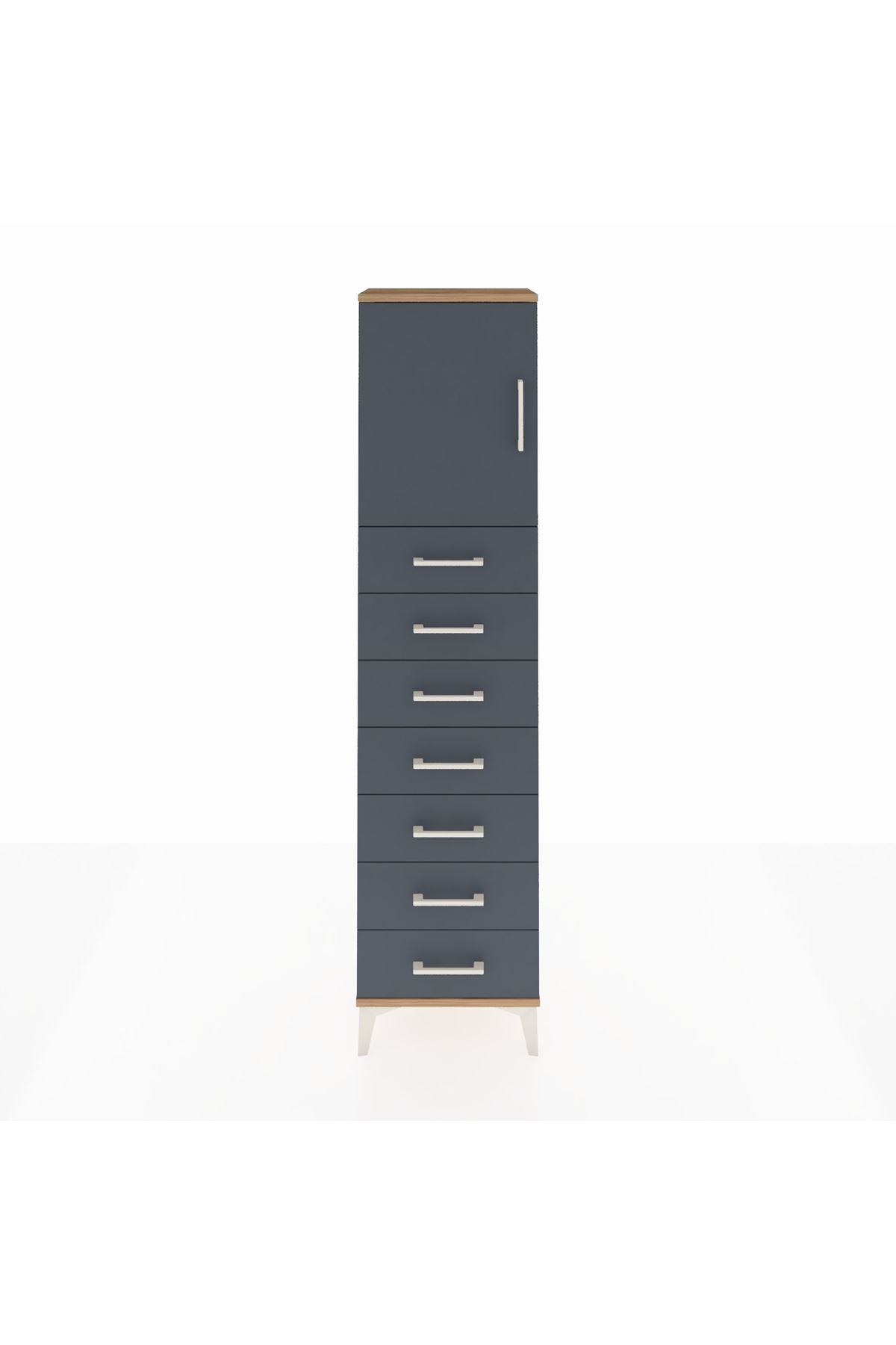 Arges Dolap 2 Raflı 7 Çekmeceli Tek Kapaklı 44x30x182 - S22M002V8A