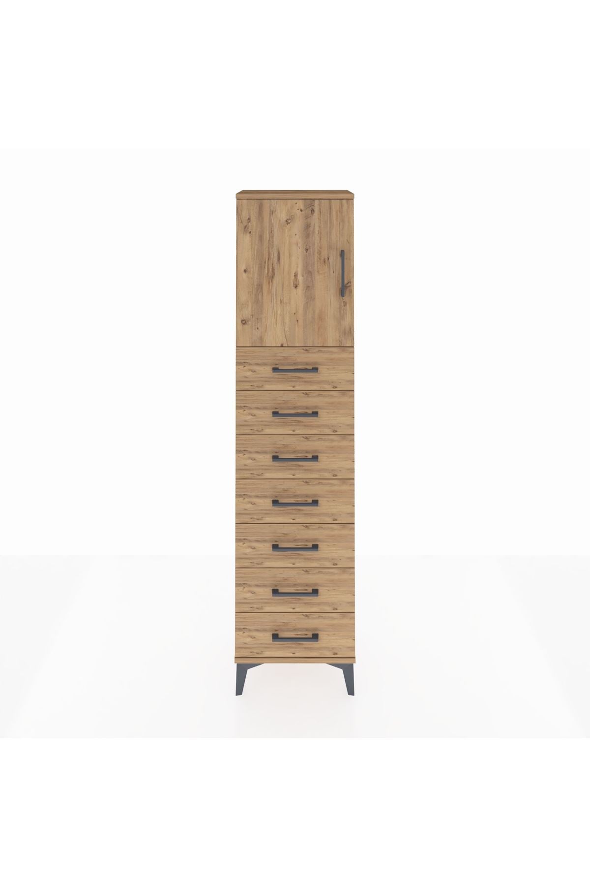 Arges Dolap 2 Raflı 7 Çekmeceli Tek Kapaklı 44x30x182 - S22M002V9A