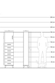 Arges Dolap 2 Raflı 7 Çekmeceli Tek Kapaklı 44x30x182 - S22M002V8A