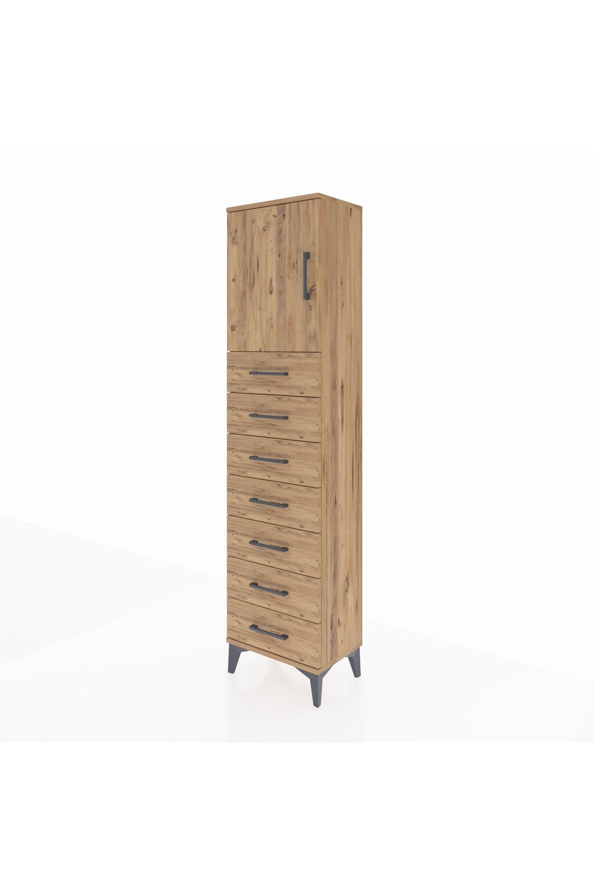 Arges Dolap 2 Raflı 7 Çekmeceli Tek Kapaklı 44x30x182 - S22M002V9A