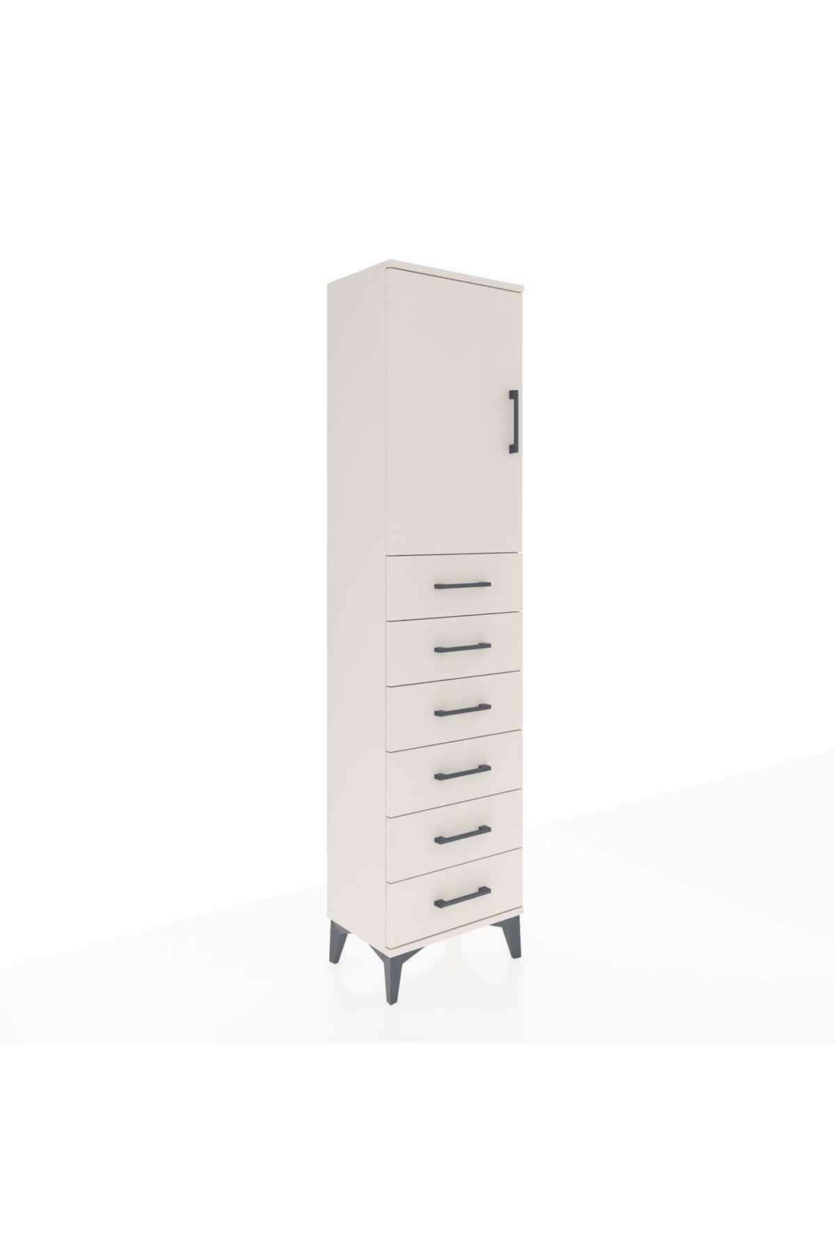 Arges Dolap 2 Raflı 6 Çekmeceli Tek Kapaklı 44x30x182 - S22M003V1A