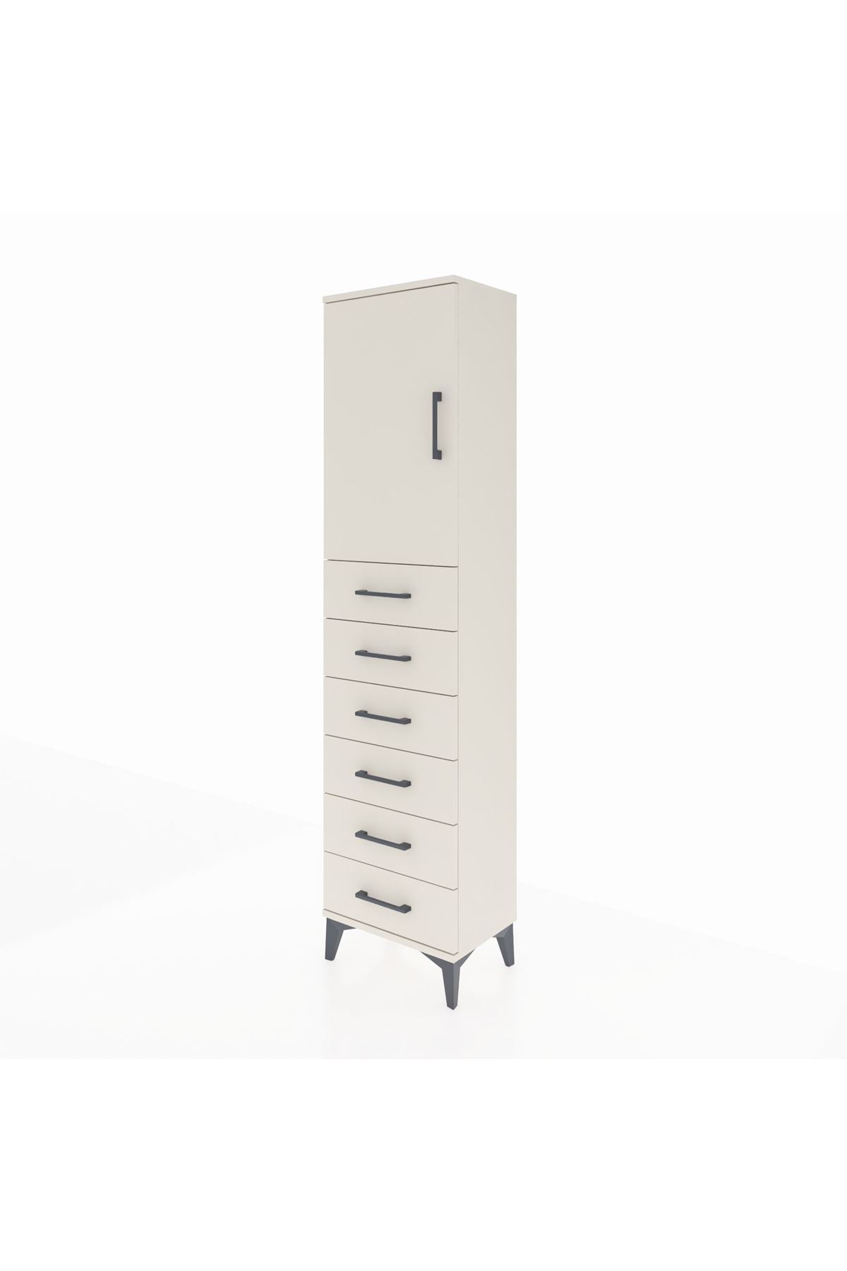 Arges Dolap 2 Raflı 6 Çekmeceli Tek Kapaklı 44x30x182 - S22M003V1A