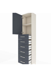 Arges Dolap 2 Raflı 6 Çekmeceli Tek Kapaklı 44x30x182 - S22M003V2A