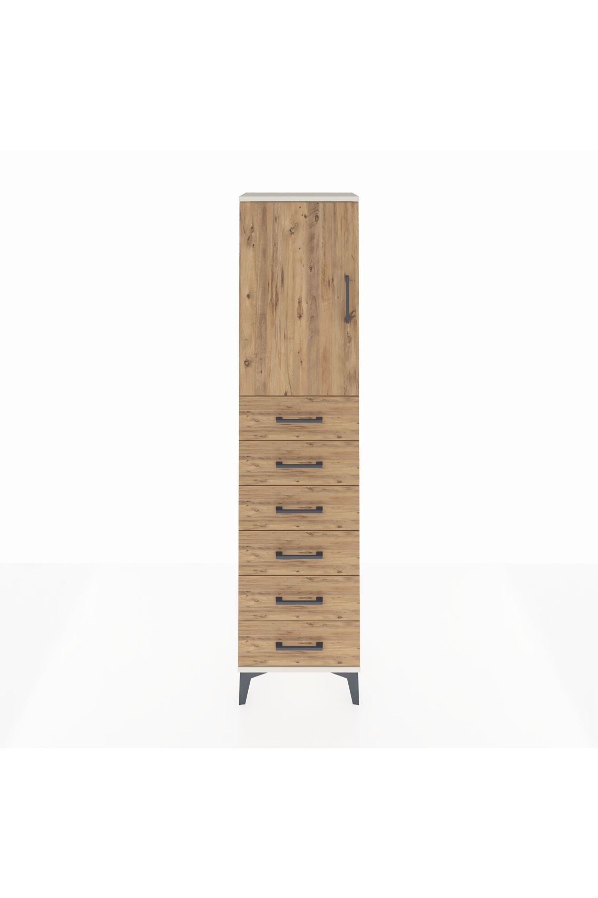 Arges Dolap 2 Raflı 6 Çekmeceli Tek Kapaklı 44x30x182 - S22M003V3A