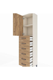 Arges Dolap 2 Raflı 6 Çekmeceli Tek Kapaklı 44x30x182 - S22M003V3A