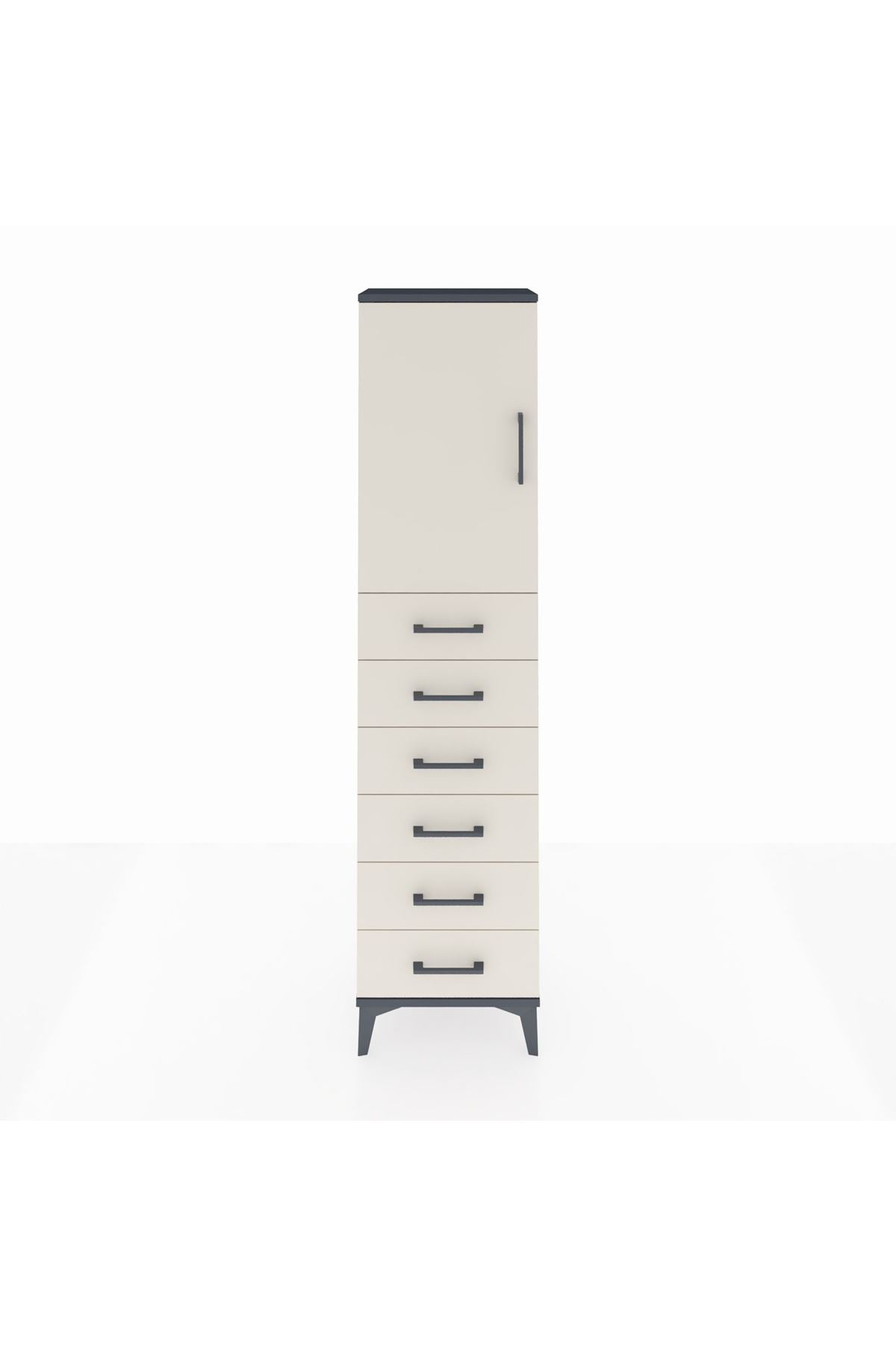 Arges Dolap 2 Raflı 6 Çekmeceli Tek Kapaklı 44x30x182 - S22M003V4A