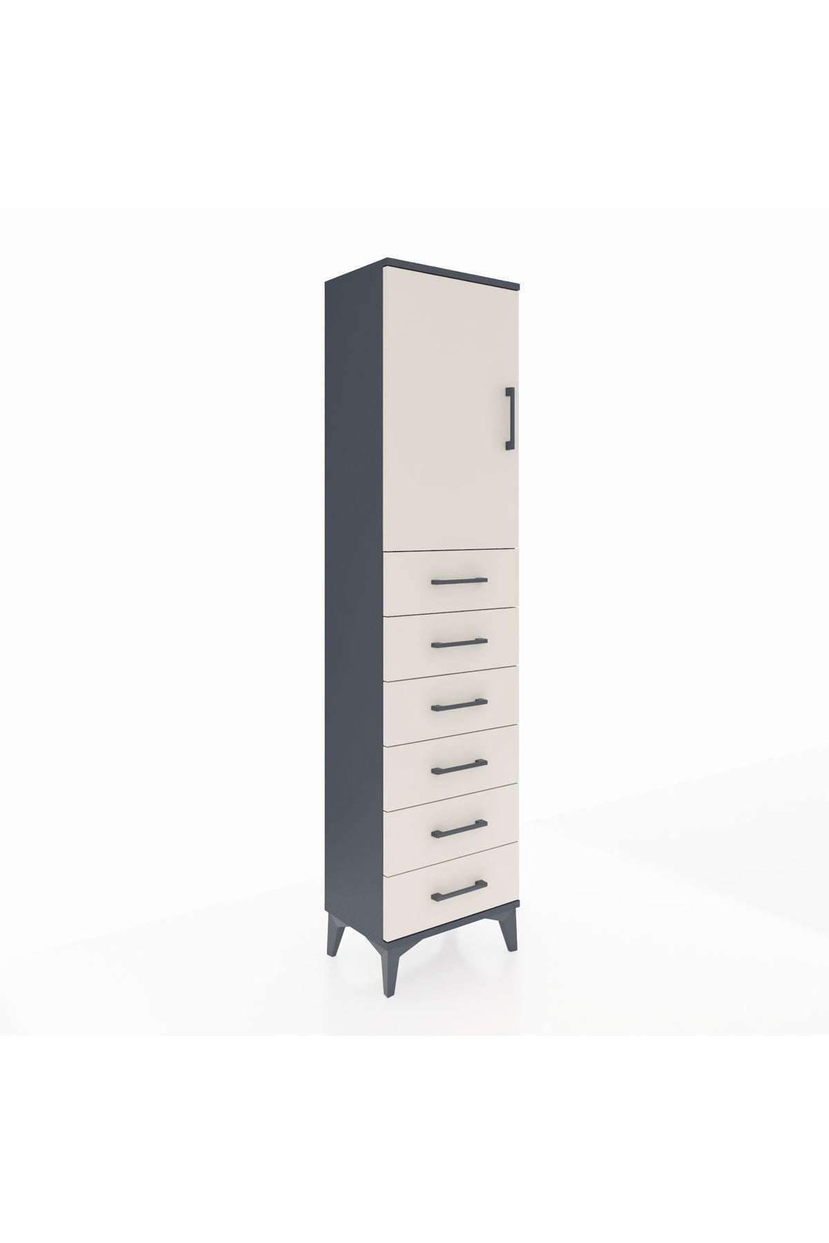 Arges Dolap 2 Raflı 6 Çekmeceli Tek Kapaklı 44x30x182 - S22M003V4A