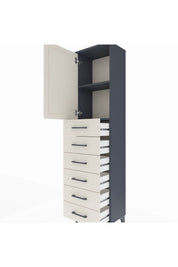 Arges Dolap 2 Raflı 6 Çekmeceli Tek Kapaklı 44x30x182 - S22M003V4A