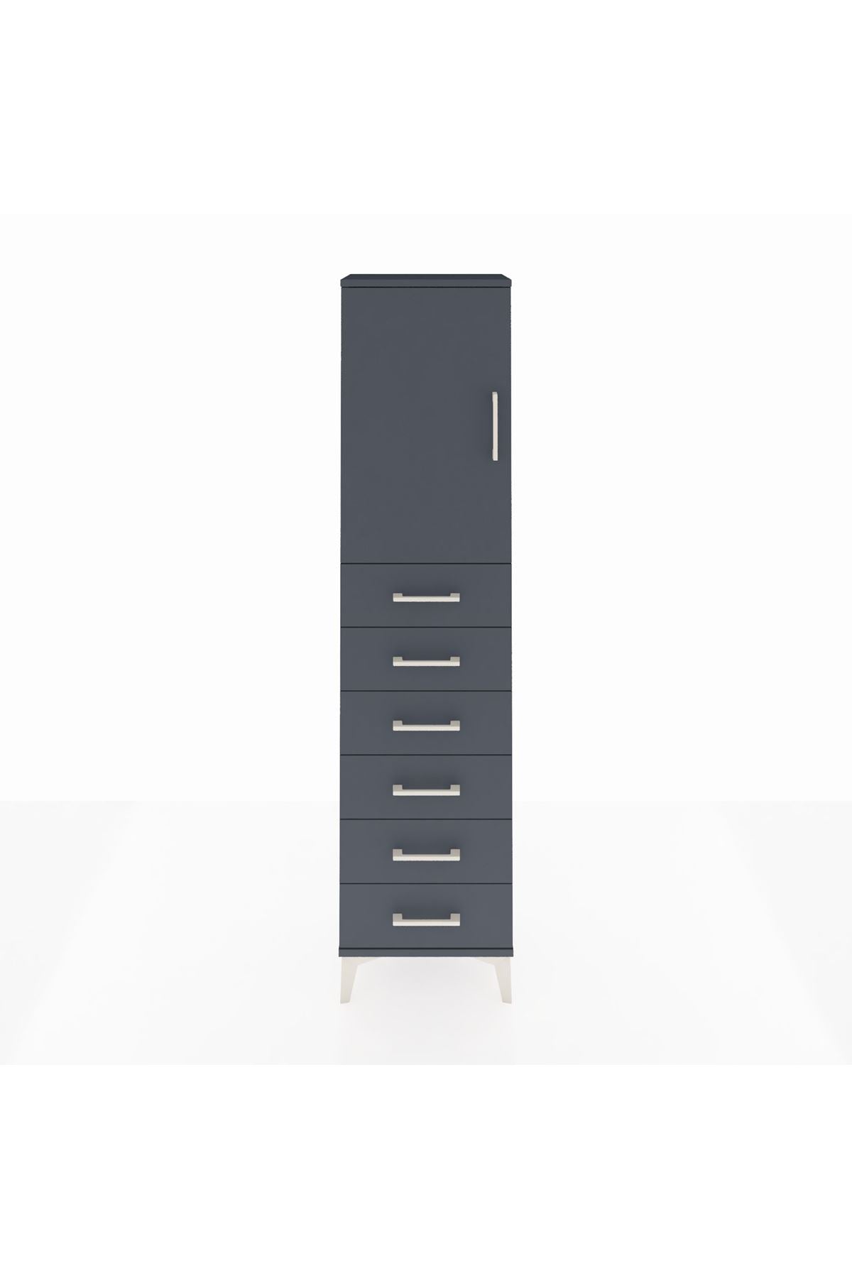 Arges Dolap 2 Raflı 6 Çekmeceli Tek Kapaklı 44x30x182 - S22M003V5A