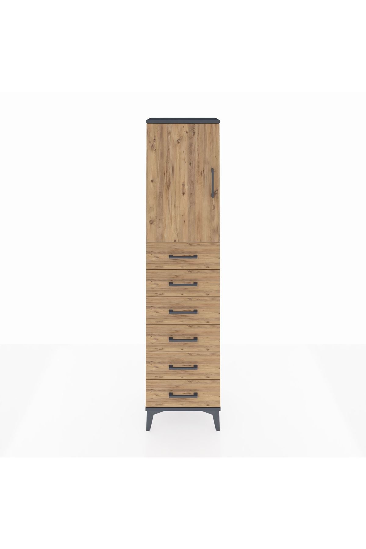 Arges Dolap 2 Raflı 6 Çekmeceli Tek Kapaklı 44x30x182 - S22M003V6A