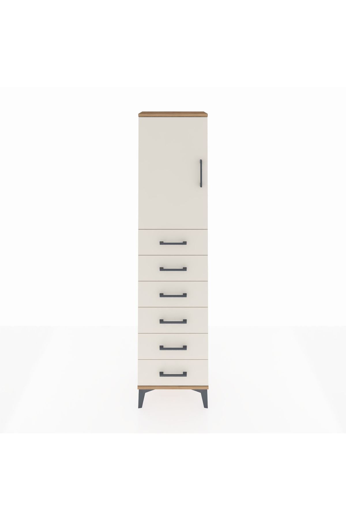 Arges Dolap 2 Raflı 6 Çekmeceli Tek Kapaklı 44x30x182 - S22M003V7A