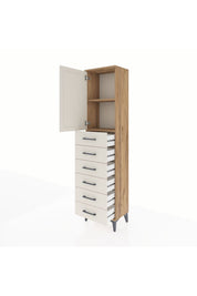 Arges Dolap 2 Raflı 6 Çekmeceli Tek Kapaklı 44x30x182 - S22M003V7A