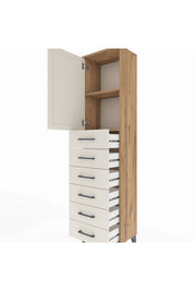 Arges Dolap 2 Raflı 6 Çekmeceli Tek Kapaklı 44x30x182 - S22M003V7A