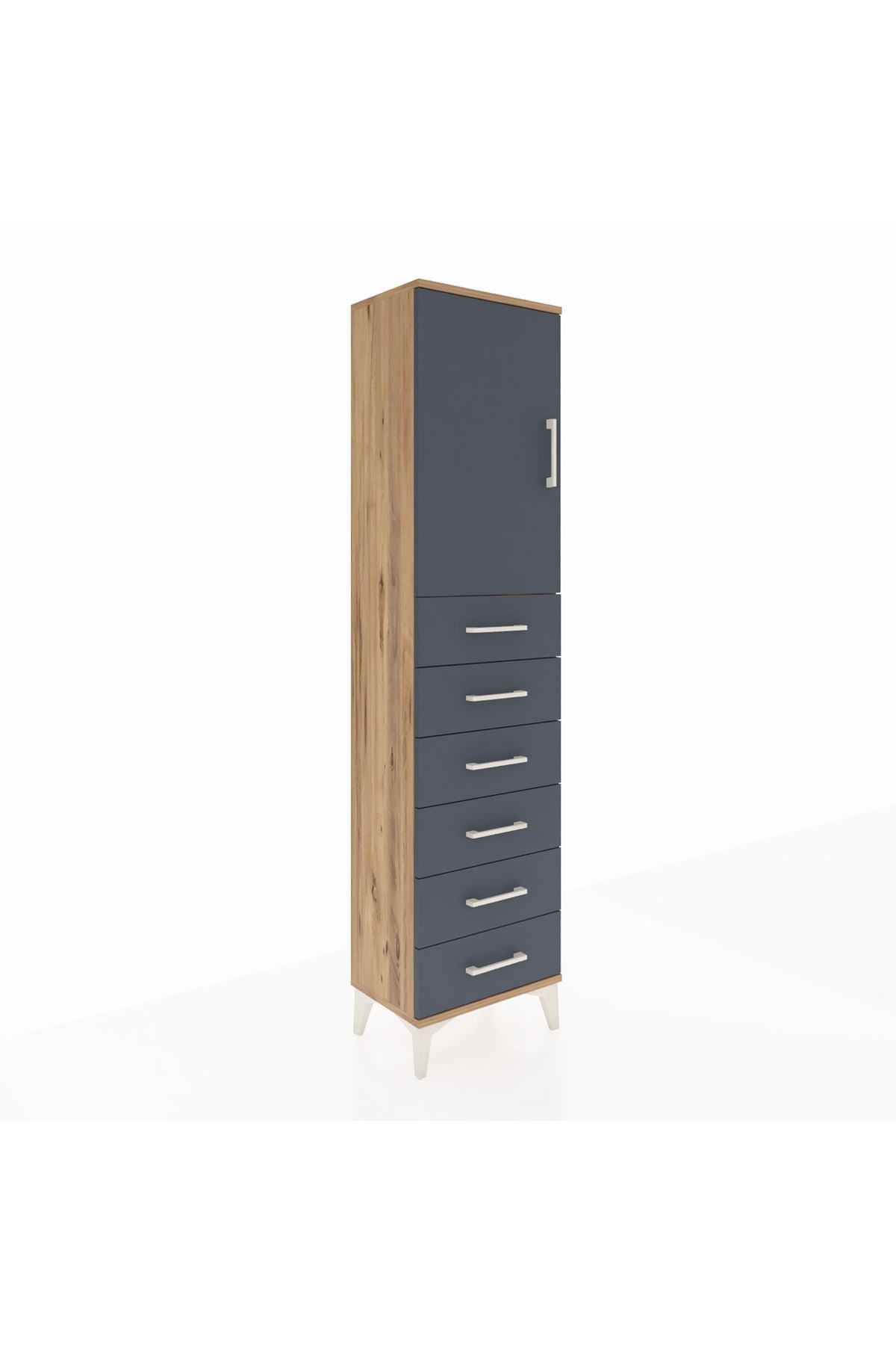 Arges Dolap 2 Raflı 6 Çekmeceli Tek Kapaklı 44x30x182 - S22M003V8A