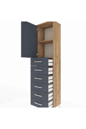 Arges Dolap 2 Raflı 6 Çekmeceli Tek Kapaklı 44x30x182 - S22M003V8A