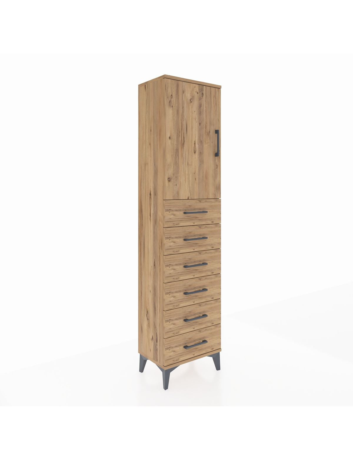 Arges Dolap 2 Raflı 6 Çekmeceli Tek Kapaklı 44x30x182 - S22M003V9A