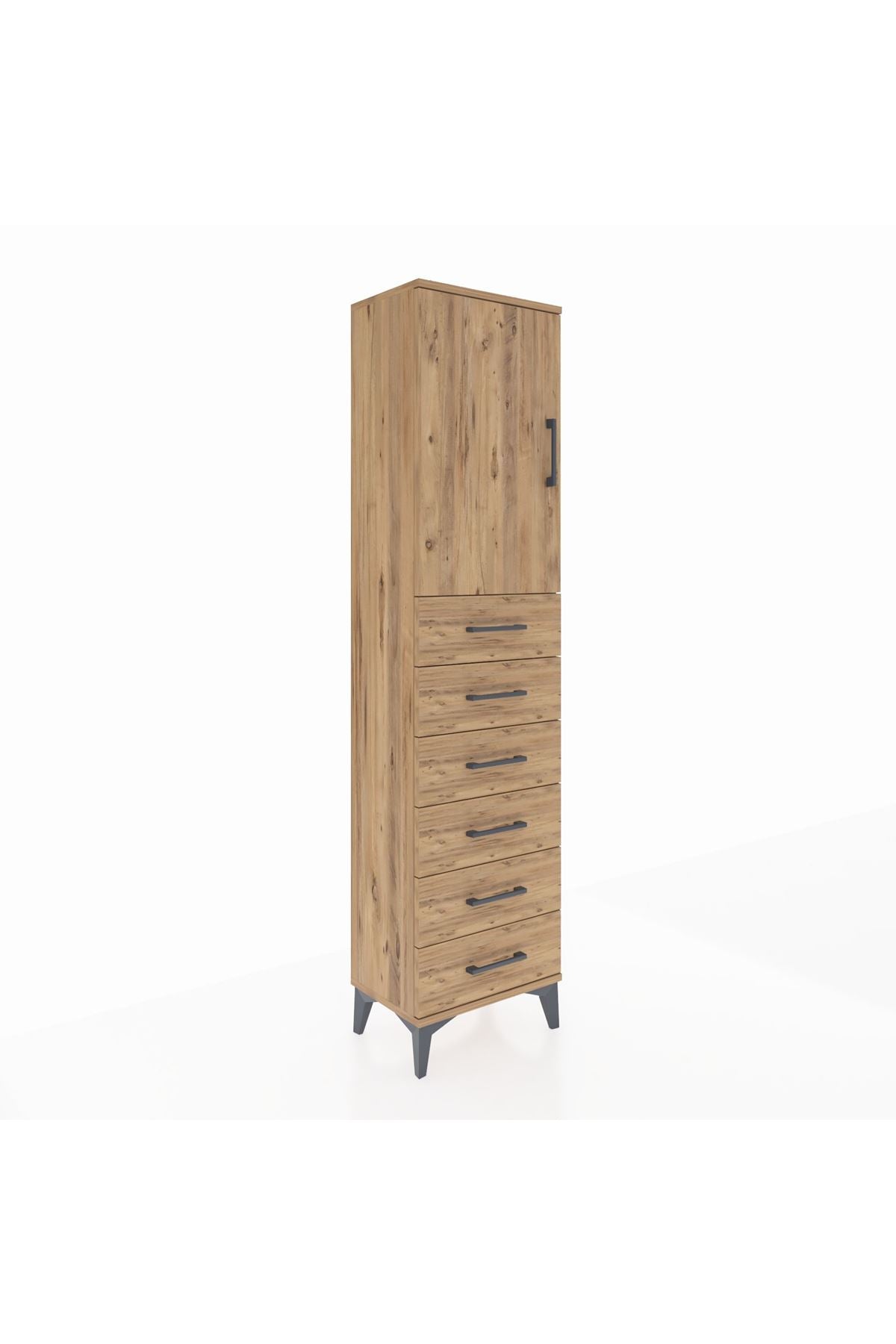 Arges Dolap 2 Raflı 6 Çekmeceli Tek Kapaklı 44x30x182 - S22M003V9A