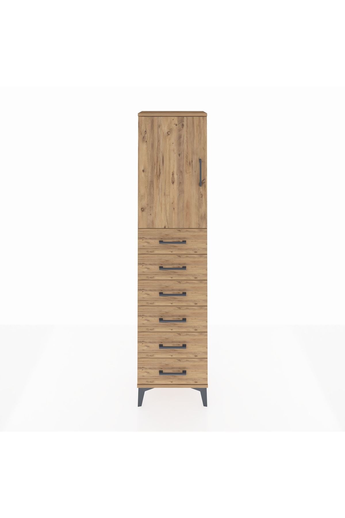 Arges Dolap 2 Raflı 6 Çekmeceli Tek Kapaklı 44x30x182 - S22M003V9A