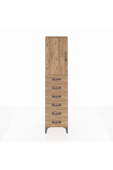 Arges Dolap 2 Raflı 6 Çekmeceli Tek Kapaklı 44x30x182