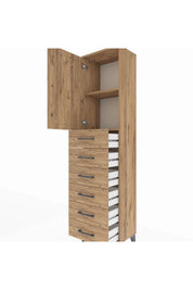 Arges Dolap 2 Raflı 6 Çekmeceli Tek Kapaklı 44x30x182 - S22M003V9A