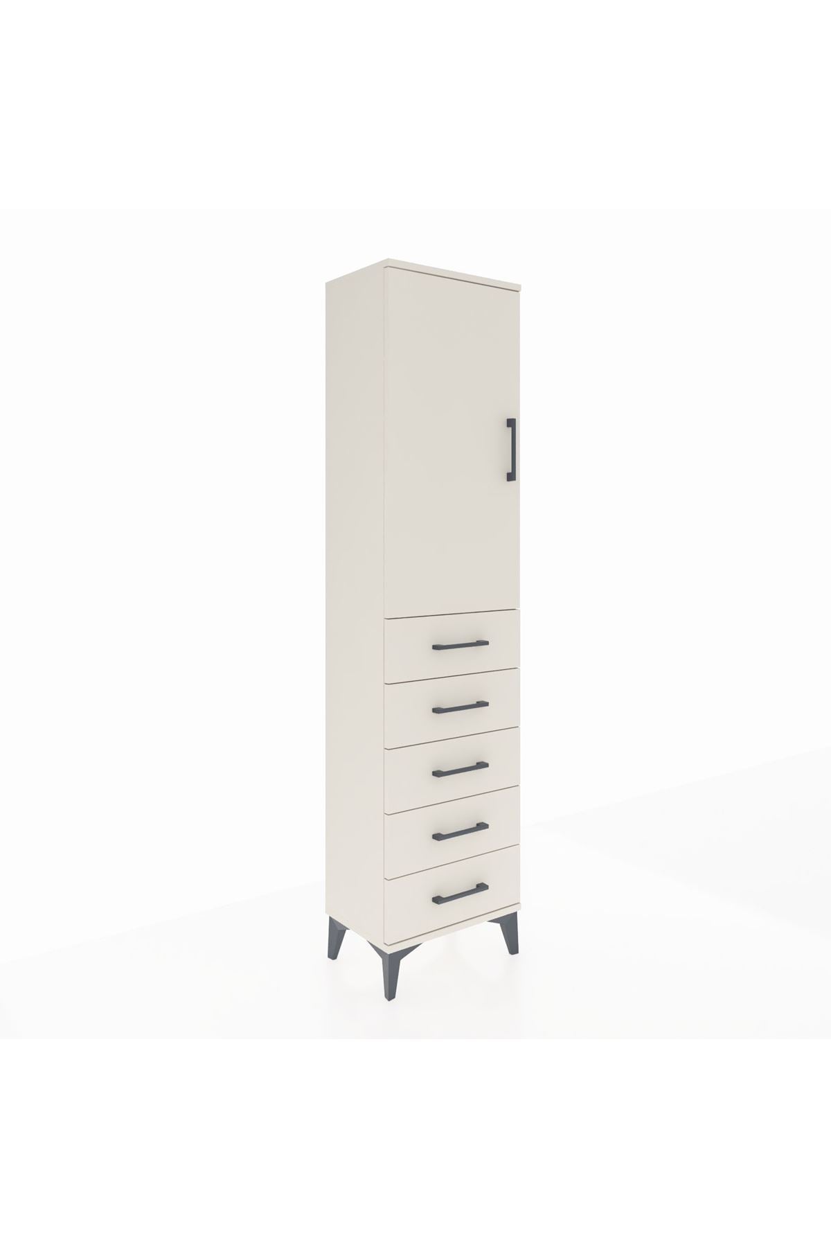 Arges Dolap 2 Raflı 5 Çekmeceli Tek Kapaklı 44x30x182 - S22M004V1A