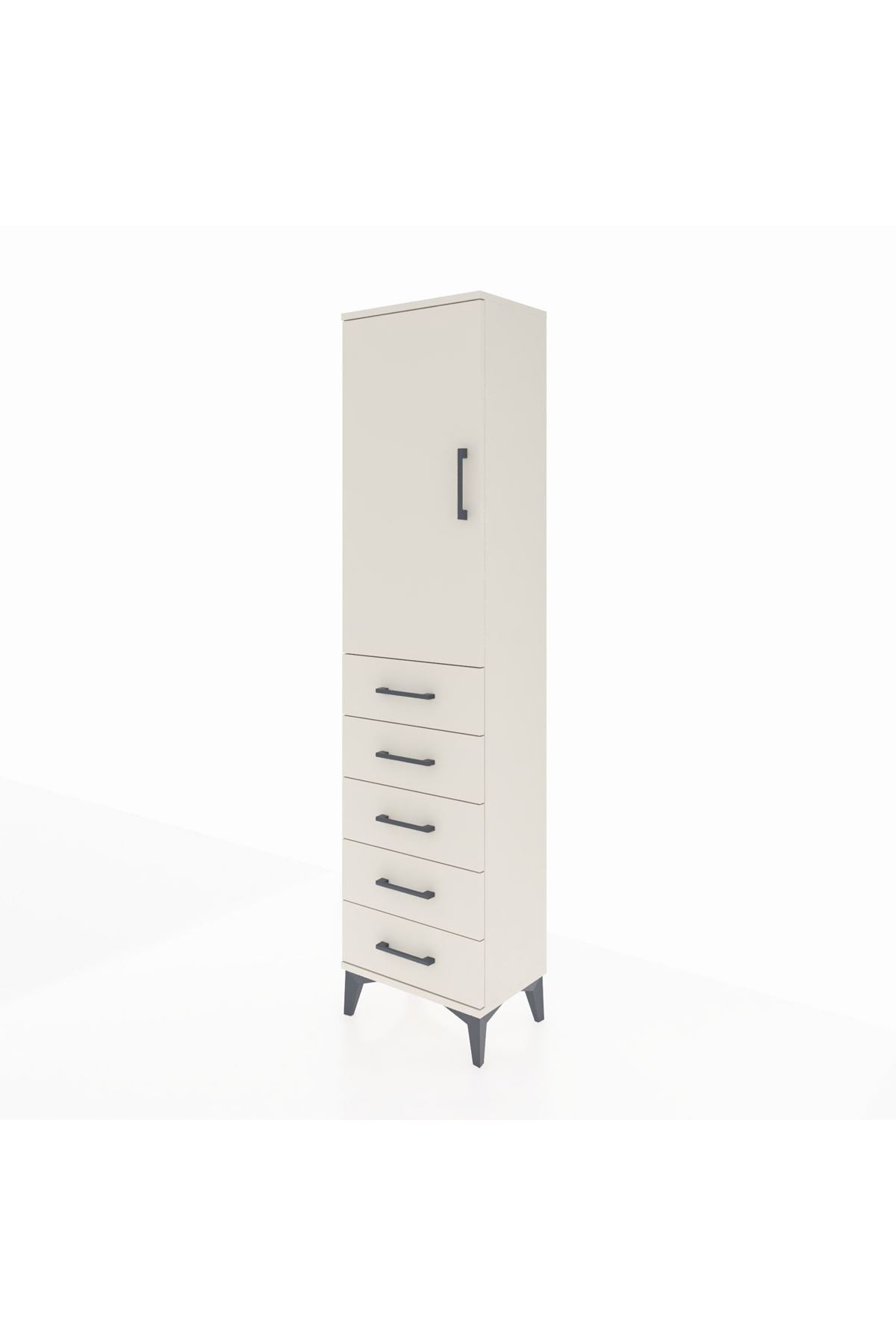 Arges Dolap 2 Raflı 5 Çekmeceli Tek Kapaklı 44x30x182 - S22M004V1A